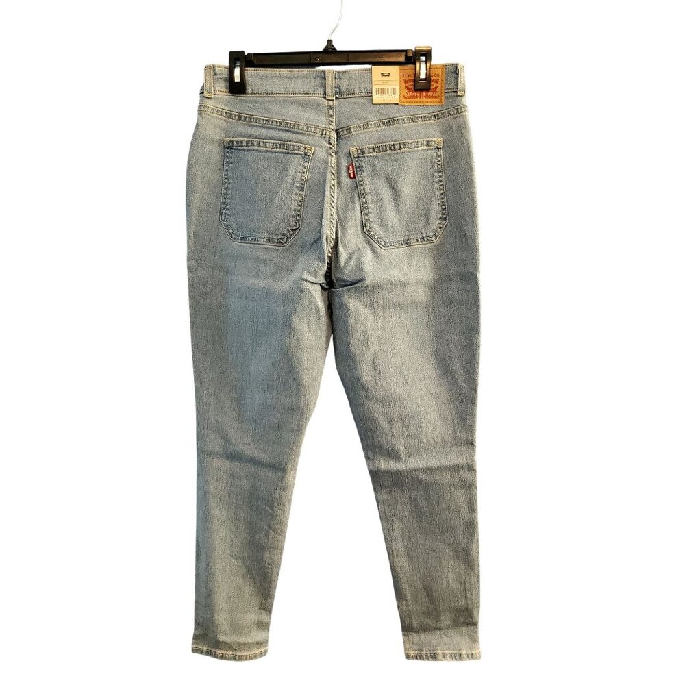 Levis Womens High-Rise Tapered Jeans Size 31x28 Recycled Denim Light Wash - Picture 4 of 13